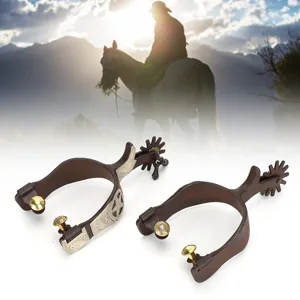 Horse Spurs Low Carbon Steel Horse Boot Spurs Decoration West Cowboy Style Horse Spurs for Riding - product information 7