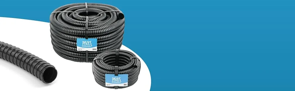 Pisces 25mm (1 inch) Black Pond Corrugated Flexible Hose Pipe - 30m Roll 30 25mm (1 inch) - product information 2