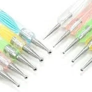 X10 2 WAY NAIL ART MARBLEIZING CRYSTAL PAINT DOTTING PENS TOOL SET KIT DESIGN - nail art
