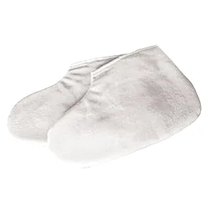 Deo Paraffin Wax Manicure Pedicure Booties Treatment Cotton White Feet - D1530 - white booties
