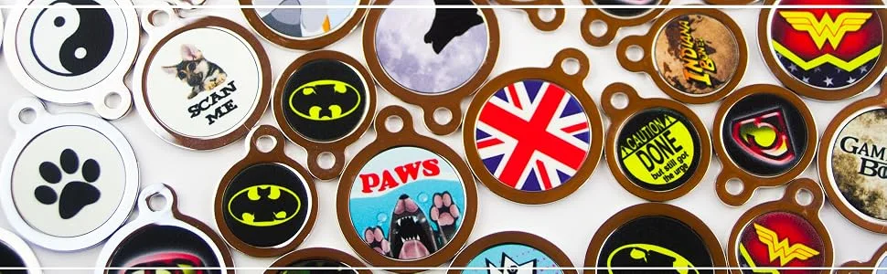 PS Pet Tags - Cute Cat ID Tags - Green Fishbone Design - Zinc Alloy Metal - Small (24mm) Personalised On Reverse - Cat Name Address Identity Tag - Made in UK - PS Pet Tags, id tags for dogs