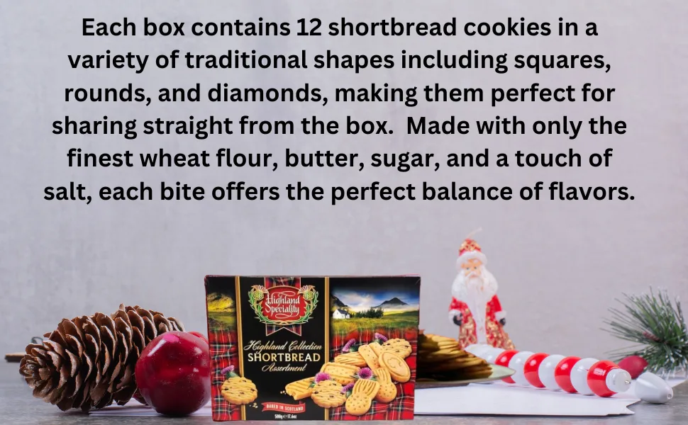 Highland Specialty Traditional Scottish Shortbread Cookies 500g Box Assorted Shapes (1) - Scottish shortbread cookies Traditional gift Tea snacks treat xmas Festive Scottish stocking filler