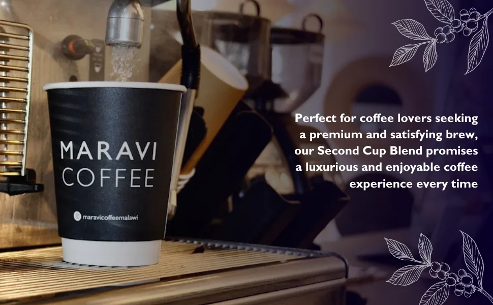 Maravi Specialty Coffee Beans - Second Cup Blend with Gourmet Blend of Honduras & Uganda Coffee - Whole Beans Medium Roast - Chocolate Caramel & Dark Cherry Notes - Ideal for Filter - Premium Brew