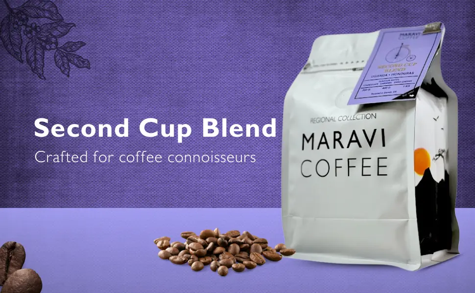 Maravi Specialty Coffee - Second Cup Blend - Turkish Grind Coffee from Honduras & Uganda - Medium Roast - Chocolate Caramel & Dark Cherry Notes - 400g Turkish Grind 400 g (Pack of 1) - Second Cup Blend