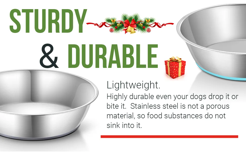 PEGGY11 Lightweight Stainless Steel Cat Dog Bowls - 2 Pack 0.75L 0.75L Grey - durable
