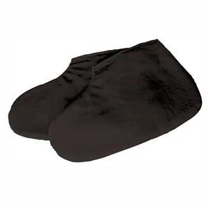 Deo Black Manicure Pedicure Mitts Booties Liners Treatment Spa Cotton Hands Feet - black booties