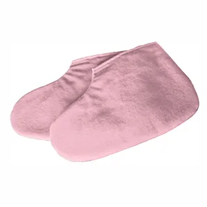 Deo Pink Manicure Pedicure Mitts Booties Liners Treatment Spa Cotton Hands Feet - Pink booties