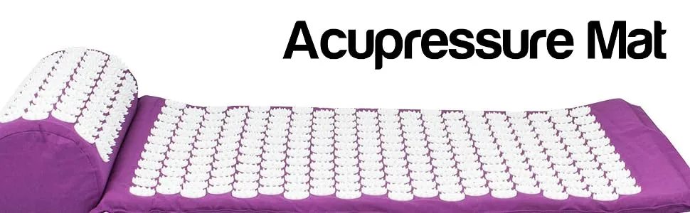 Komodo Acupressure Mat with Pillow & Ball Acupuncture Pin Massage Set (Blue) - acupressure mat