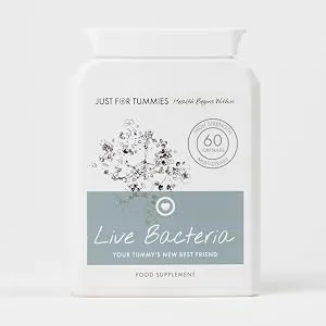 Live Bacteria Probiotics | 60 Capsules | Just For Tummies | Vegetarian | Vegan | Gluten-Free - Live Bacteria