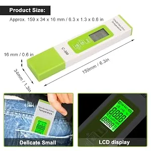 Fdit Marine Water Tester Portable Salinity/Temperature/TDS/EC Digital Seawater Quality Tester for Pools Aquariums & Saltwater - product information 4