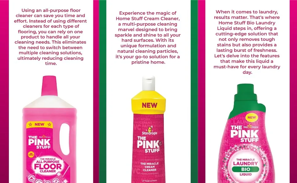 Home Stuff Pink Stuff Miracle Cleaning Paste - Versatile 100% Natural Cleaner (850g) - Removes Grease Restores Shine on Kitchen Oven Bathroom and Hard Surfaces - Pink stuff