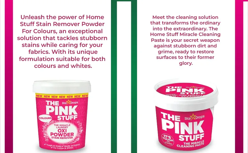 Home Stuff Pink Stuff Miracle Cleaning Paste - Versatile 100% Natural Cleaner (850g) - Removes Grease Restores Shine on Kitchen Oven Bathroom and Hard Surfaces - Pink stuff