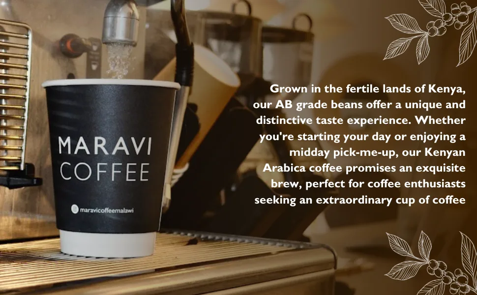 Maravi Speciality Coffee - Kenya AB Arabica Coffee - Whole Bean Coffee - Medium Roast - Black Tea & Currants Notes - 400g Whole Bean 400 g (Pack of 1) - Kenya Coffee