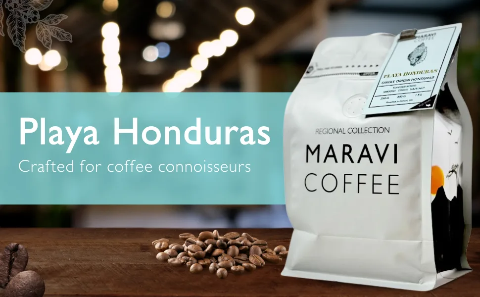 Maravi Speciality Coffee - Playa Honduras Arabica Coffee - Percolator Grind Coffee - Medium Roast - Citrus & Hazelnut Notes - 400g Percolator Grind 400 g (Pack of 1) - Playa Hounduras