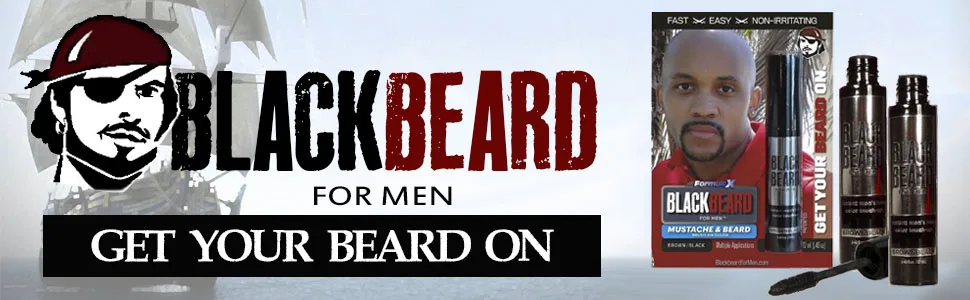 Blackbeard for Men - Temporary Brush On Colour 12ml (0.40oz) - Brown Black (Brown Black X2) 12.00 ml (Pack of 2) - Blackbeard