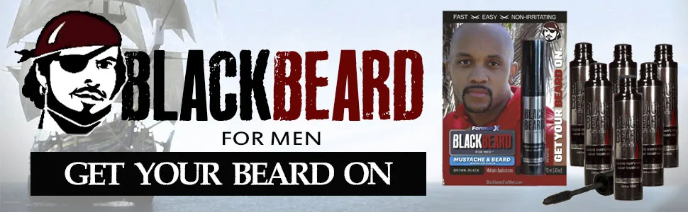 Blackbeard for Men - Temporary Brush On Colour 12ml (0.40oz) - Brown Black (Brown Black X6) 12 ml (Pack of 6) - blackbeard