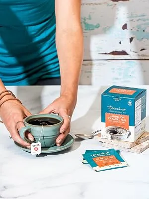 Teeccino Roasted Herbal Tea Dandelion Caramel Nut Caffeine Free 25 Tea Bags 5.3 oz (150 g) - Enjoy a delicious dessert tea made with Dandelion Root, a renowned detox tea and weight loss tea.