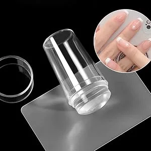 French Double Head Nail Art Tool with Scraper Silicone Seal Printing Transfer Nail Stamp Scraper Stamp for Manicure Double Head - product information 3