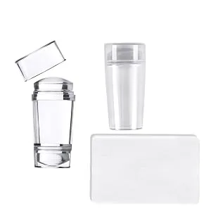 French Double Head Nail Art Tool with Scraper Silicone Seal Printing Transfer Nail Stamp Scraper Stamp for Manicure (Single+Double Head) - product information 2