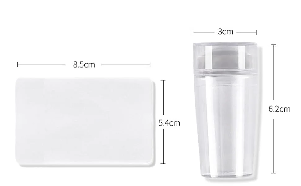 French Double Head Nail Art Tool with Scraper Silicone Seal Printing Transfer Nail Stamp Scraper Stamp for Manicure (Single+Double Head) - product information 6