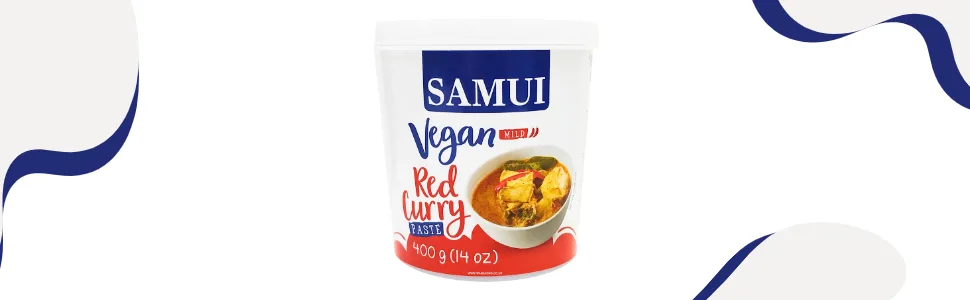 Samui Vegan Thai Red Curry Paste Sauce for Cooking 400g - Vegan Thai Red Curry Paste Sauce Thailand Cruisine