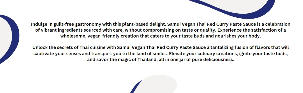 Samui Vegan Thai Red Curry Paste Sauce for Cooking 400g - Vegan Thai Red Curry Paste Sauce Thailand Cruisine