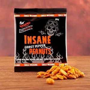 Reaper Peanuts - Hot as Hell Seasoned Peanuts 2 x 80g - Twin Pack - ghost pepper, chilli peanuts