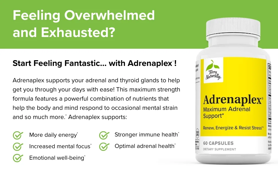 Terry Naturally Adrenaplex Maximum Adrenal Support 60 Capsules - Adrenaplex