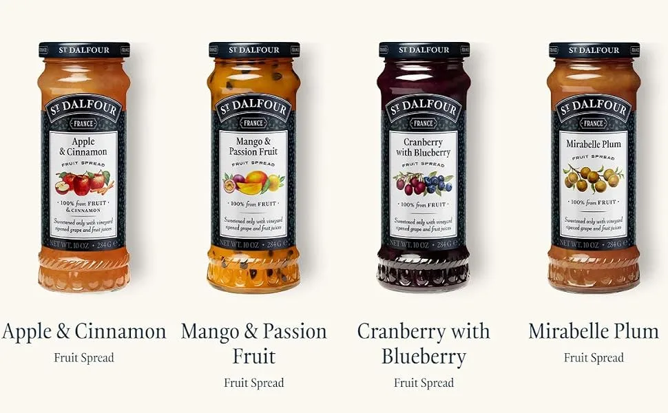 St Dalfour Delicious Fruit Raspberry Jam (12 Bottles) - 578K7K