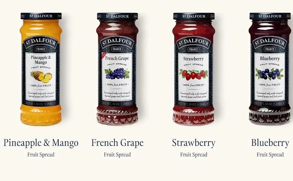 St Dalfour Delicious Fruit Raspberry Jam (12 Bottles) - U757K