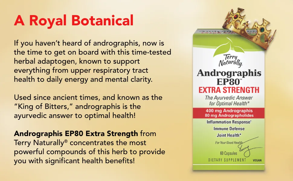 Terry Naturally Andrographis EP80 Extra Strength 60 Capsules - Terry Naturally
