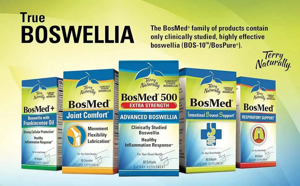 Terry Naturally BosMed 500 Extra Strength Advanced Boswellia 500 mg 60 Softgels - True Boswellia