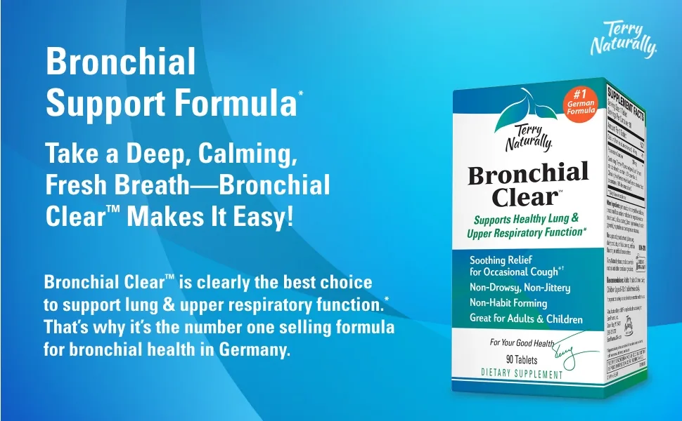 Terry Naturally Bronchial Clear 90 Tablets - Bronchial Support Formula