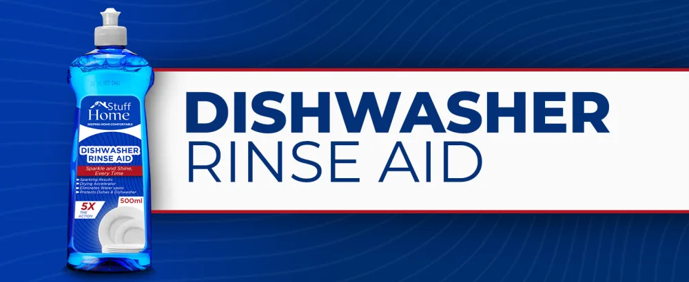 Home stuff Dishwasher Rinse Aid 500ml Powerful on Stains and Halos Helps Faster Drying (2 Pack) - Rinse Aid