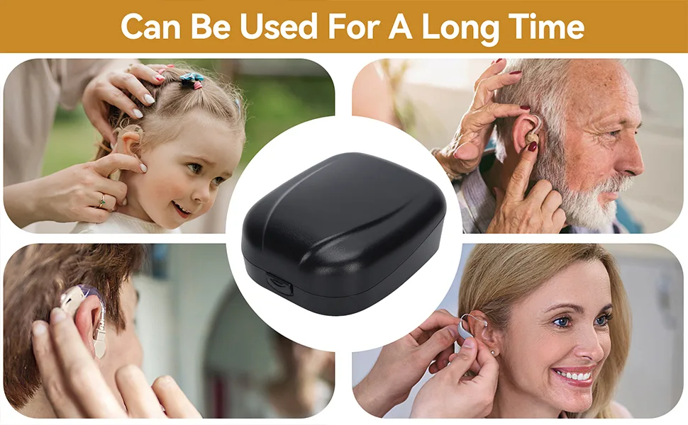 Agatige Hearing Aid Hard Case Portable Waterproof Hearing Aid Protection Storage Box Pouch Hearing Aid Protector for Storing Hearing Aids - 6.7x7x3cm - product information 2