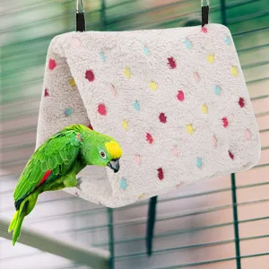 Winter Warm Plush Bird Nest Hammock Hamster Hanging Bed Cave Cage for Parrot Budgie Parakeet Cockatiel Conure Sugar Glider(S) - Winter Warm Plush Bird Nest