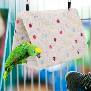 Winter Warm Plush Bird Nest Hammock Hamster Hanging Bed Cave Cage for Parrot Budgie Parakeet Cockatiel Conure Sugar Glider(S) - Winter Warm Plush Bird Nest