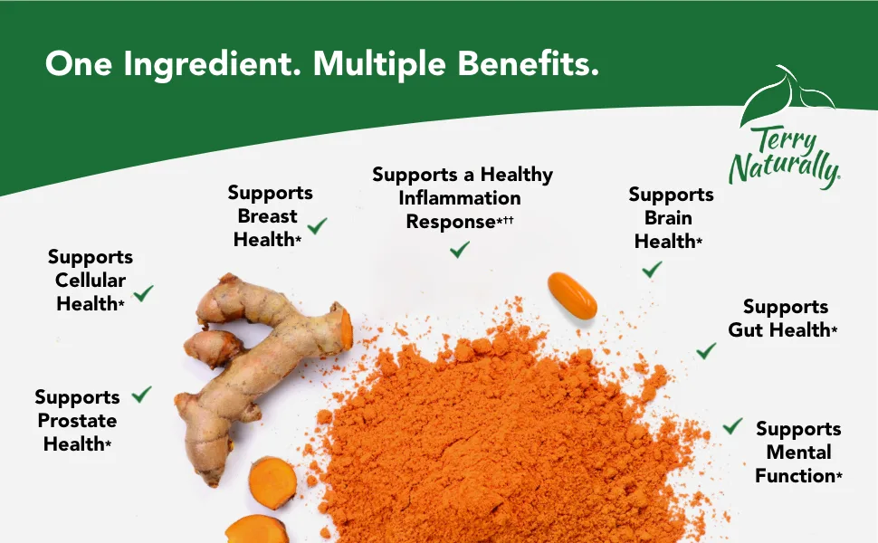 Terry Naturally CuraMed 750 mg 60 Softgels - One Ingredient. Multiple Benefits.