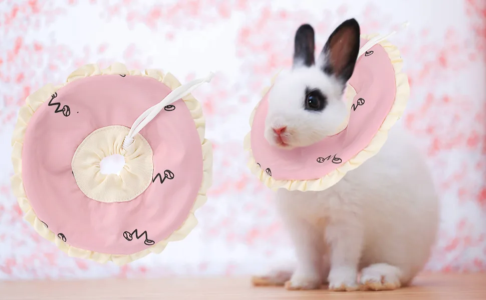 Small Pet Elizabeth Collar Protective Circle Nursing Ring Lightweight Elizabethan Collar for Guinea Pigs and Rabbits Pink - Small Pet Elizabeth Collar