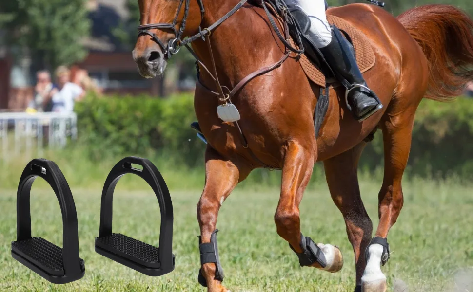 2Pcs Horse Stirrup Plastics Horse Riding Stirrup High Strength Equestrian Stirrups with Non-slip Rubber Pad (Big) - Staffe per Cavalli 2 Pezzi
