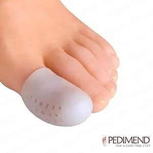 Athletics Toe Caps (4 Toe Caps) - PEDIMEND Breathable Moisturizes Gel Toe Cap and Protector Ingrown Toenails Corns Blisters Hammer Toes - GEL BIG TOE CAP