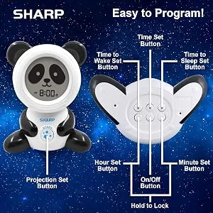 Sharp  Bear Sleep Alarm Clock - Panda-orange - Easy to Use Ready to WakeSleep aid