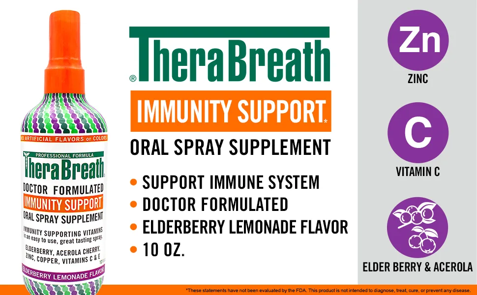 TheraBreath Immunity Support Oral Spray Supplement 10 fl oz (296 ml) - TheraBreath
