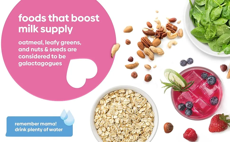 UpSpring MilkFlow Fenugreek & Blessed Thistle Supplement Drink Berry 16 Packets (10 g) Each - foods that boost milk supply