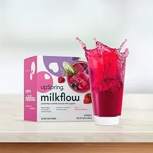 UpSpring MilkFlow Fenugreek & Blessed Thistle Supplement Drink Berry 16 Packets (10 g) Each - milkflow