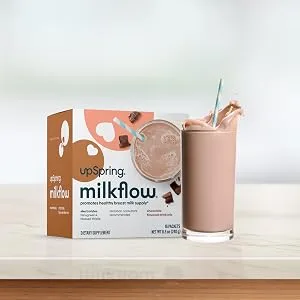 UpSpring MilkFlow Fenugreek & Blessed Thistle Supplement Drink Chocolate 16 Packets (15 g) Each - milkflow