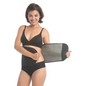 UpSpring Shrinkx Belly Postpartum Belly Wrap With Bamboo Charcoal Fiber Size S/M Black - Postnatal waist trainer