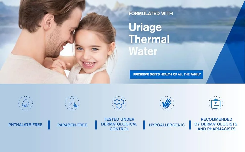 Uriage Cleansing Cream 17 fl oz (500 ml) - skincare, soap, bath, shower, eczema, face, body, hydrating, gentle, care, sensitive