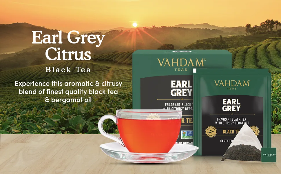 Vahdam Teas Black Tea Earl Grey with Citrusy Bergamot 15 Tea Bags 1.06 oz (30 g) - product information 2