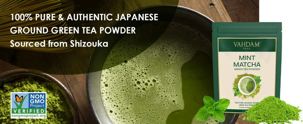 Vahdam Teas Green Tea Powder Mint Matcha 1.76 oz (50 g) - product information 1